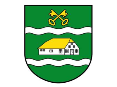 Foto vom Wappen der Ortschaft Huisberden in den Farben grün und gelb