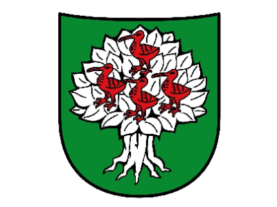 Foto vom Wappen der Ortschaft Schneppenbaum in den Farben grün, rot und weiß