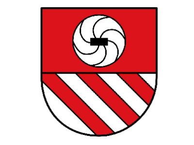 Foto vom Wappen der Ortschaft Till-Moyland in den Farben rot und weiß