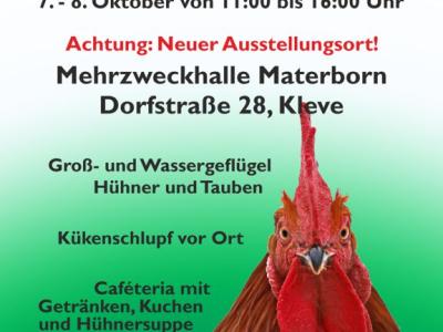 Foto mit einem Plakat mit Informtionen über die Grenzlandgefluegelschau