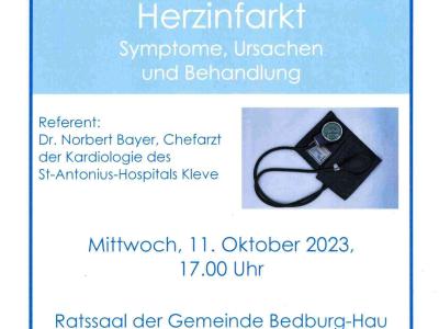 Flyer zur Vortragsveranstaltung Herzinfarkt