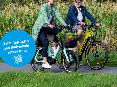 Foto von Radfahrern im Park zur Aktion Stadtradeln