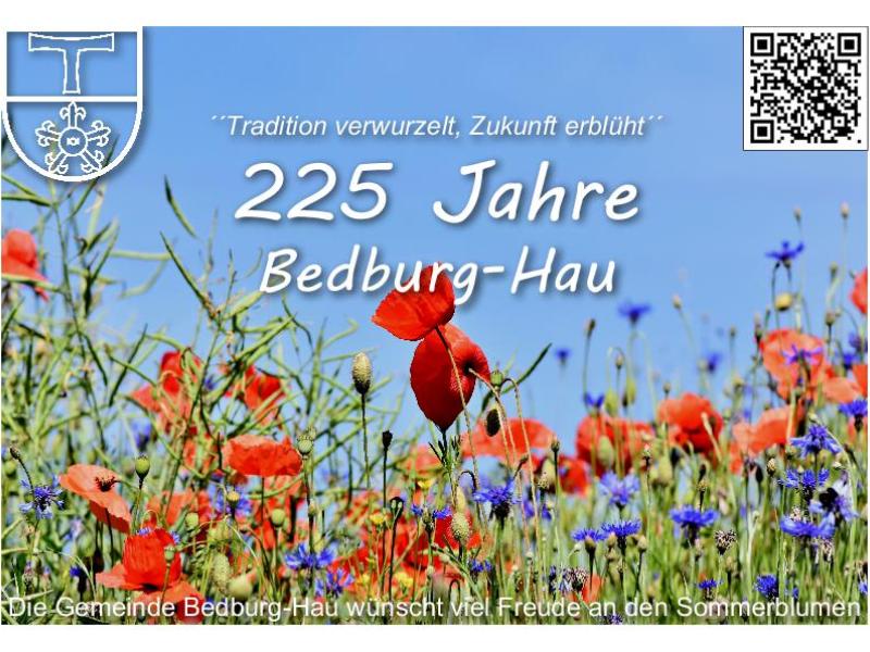 Sommerblumenwiese mit blauem Himmel